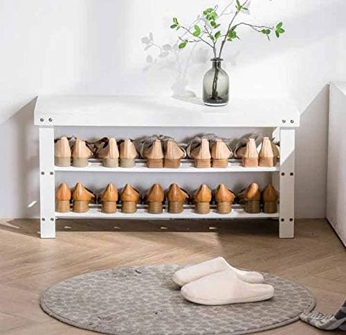 White Shoe Bench Home Minimalist Porch Door Can Sit Shoe Cabinet Simple Solid Wood Shoes Bench Shoe Rack