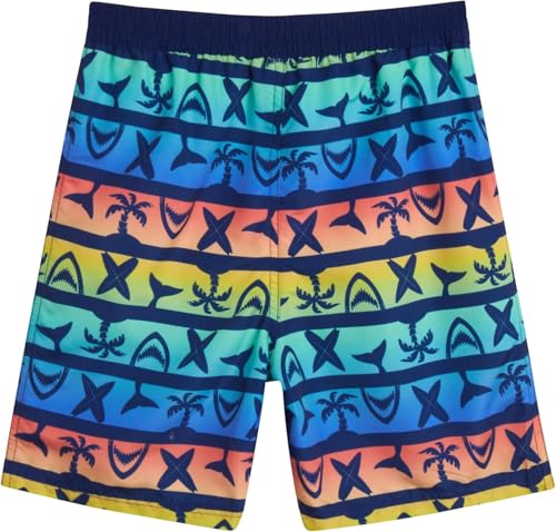 Image of Quad Seven Boys 2-Piece Rash Guard Swimsuit Set Short-Sleeve (Sizes 5-12) | Lightweight Quick-Dry Fabric with Sun Protection, Matching Top & Trunks, Adjustable Drawstring Waist for Pool or Beach Days