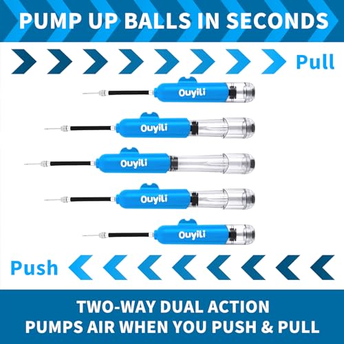Portable Sports Ball Pump Kit - Two-Way Dual Action Inflation