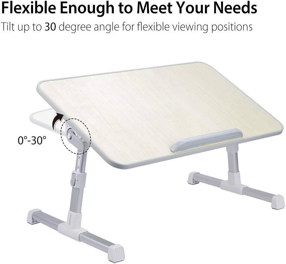 Bеѕt Rеvіеw Neetto Height Adjustable Laptop Bed Table, Portable Lap Desk with Foldable Leg, Breakfast Tray for Eating, Notebook Computer Stand for Reading Writing on Bed Couch Sofa Floor - Honeydew