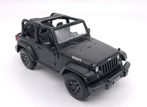 FloZ for MAISTO for Jeep for Wrangler 2014 Matt Black Convertible 1:18 car Pre-built Model