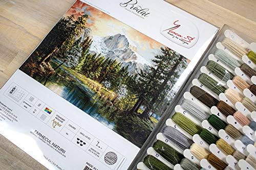 AllAboutEmbroideryUA 카운트 십자수 키트 Nature's Wonderland Luca-s B604 사이즈: 26.1 x 17.8 6x45cm 산 풍경 자수 바느질 공예 키트 — 사진 3