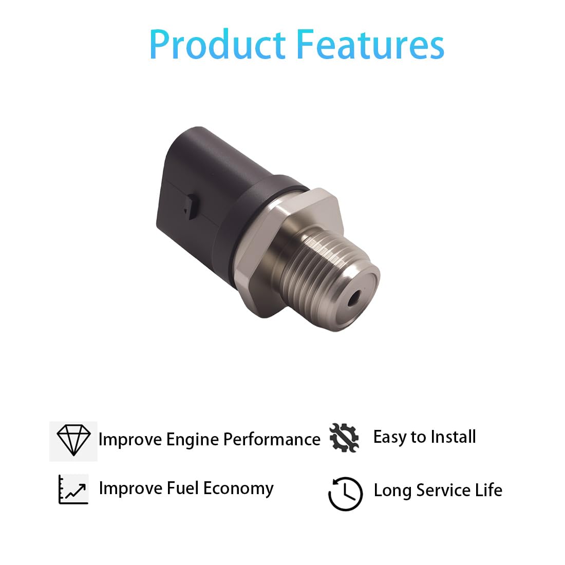 Fuel Rail Pressure Sensor Compatible with Compatible with Detroit DD13 DD15 DD16 Sprinter 2T 3T 4T Replacement for A0071530228 DDEA0071530228 700591AT 0281002942 0281002700