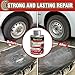 Chemical Vulcanizing Cement, Clear Tire Repair Glue, All Purpose Rubber Cement, Heavy Duty Tire Patch Kit with Brush Top Can for Car, Motorcycle, Bike, 8.5Oz