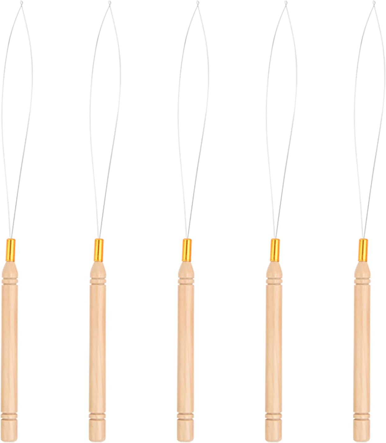 Vlasy 5PCS Hair Extension Loop Needle Threader Pulling Hook Tools Micro