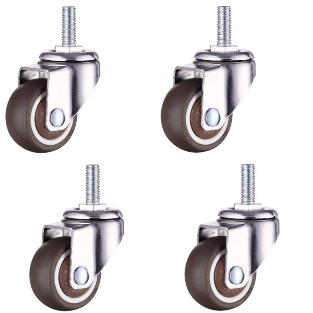 Roulettes Roue rotative à vis, Petites silencieuses, 4 Tailles (2 Styles)