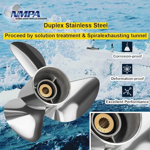 Image of VIF Jason Marine OEM Upgrade Stainless Steel Boat Propeller Compatible with Yamaha 150hp 175hp 200hp 220hp 225hp 250hp F150 F175 F200 F225 Outboard Engines,15 Spline Tooth