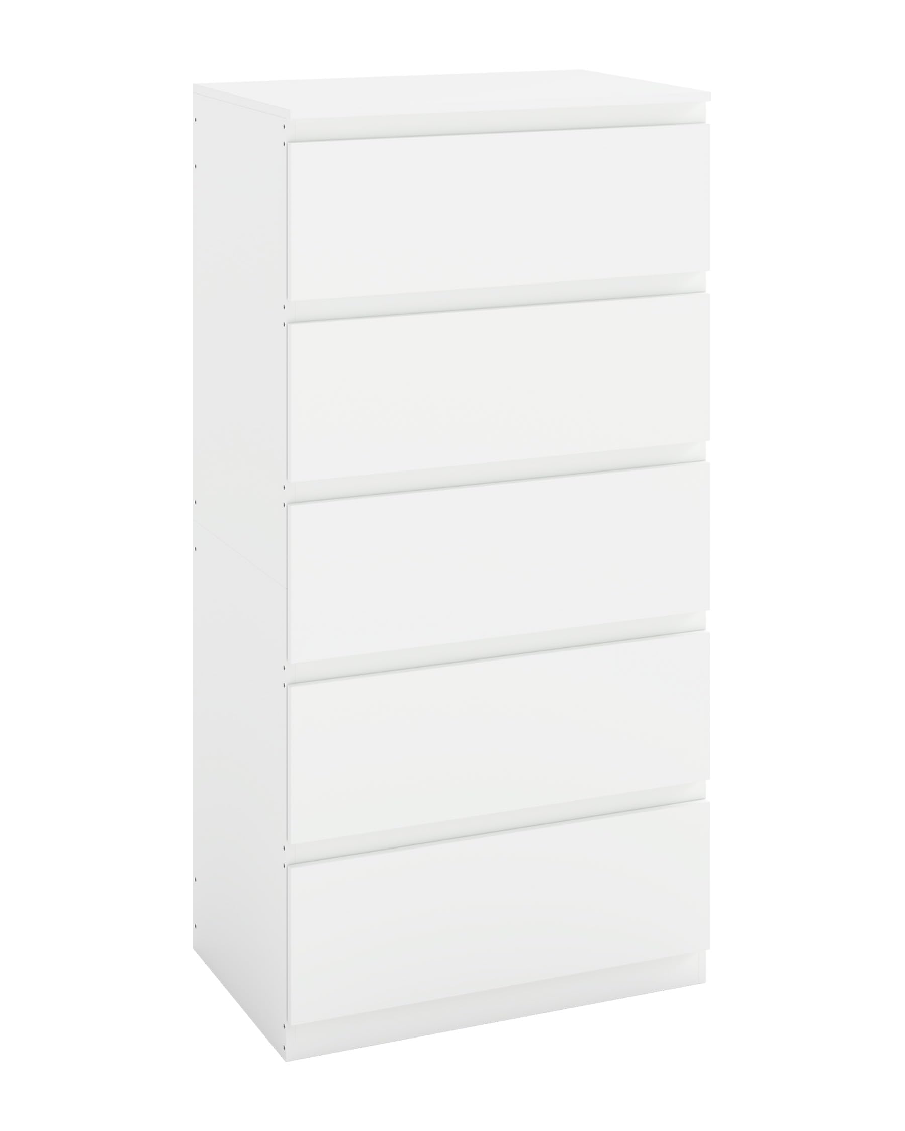 Commode Blanche 60 x 40 x 120 cm avec 5 tiroirs, Commode pour Chambre à Coucher, Couloir, Chambre à Coucher et Bureau | Commode et commode peu encombrante pour salon, couloir, bureau et armoire intérieure, organisateur de vêtements