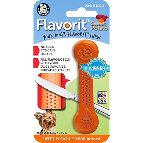 Pet Qwerks Flavorit -Sweet Potato Flavored Nylon Bone for Aggressive Chewers (Made in the USA) Cover