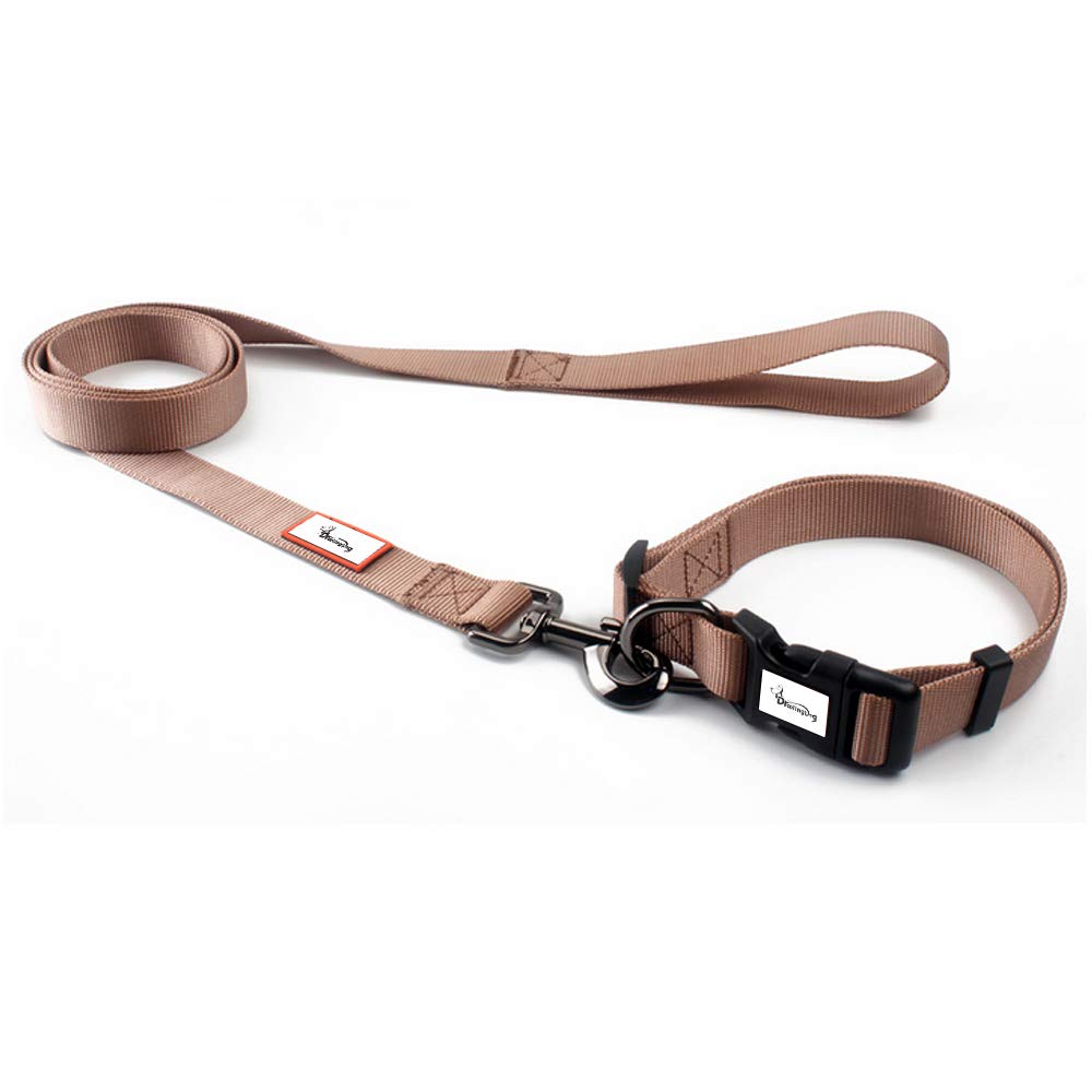 DroolingDog Puppy Collar Pet Dog Leash Collars Set with Lightweight Nylon for Small Dogs, XS, Brown