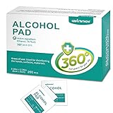 Winner Medical Alcohol Wipes 6cm*6cm, 200 Pcs, 75% Ethanol Hand & Skin Disinfecting Wipes, Individually Wrapped Sterile Alcohol Swabs, 4 Layers of Sterile Alcohol Pre Pads