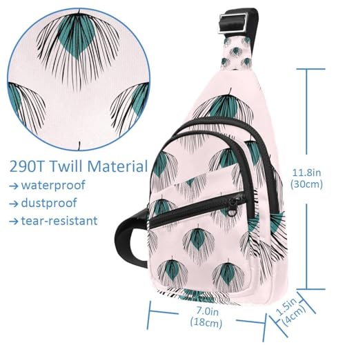 Mochila cruzada rosa pluma de 30x18cm con cremallera y gran capacidad interior 5