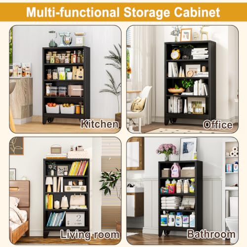 43" Metal Open Bookshelf, 3‑Tier Floor Standing Bookcase, Modern Open Storage Shelf Cabinet, Freestanding Display Bookshelf for Living Room Bedroom Home Office, Book Organizer for Books Toys Decor. - Image 8