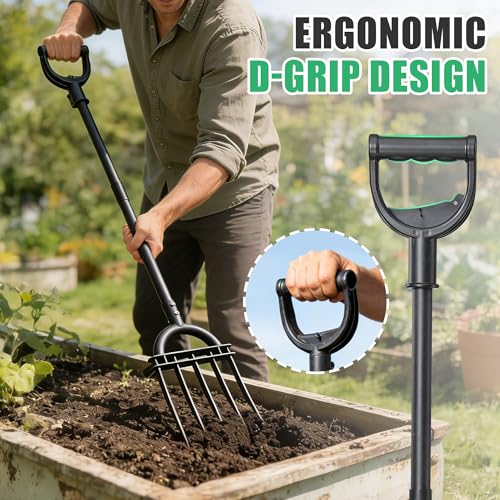 Horquilla de jardín pesada LLARGUEST 69" con mango ergonómico miniatura 6