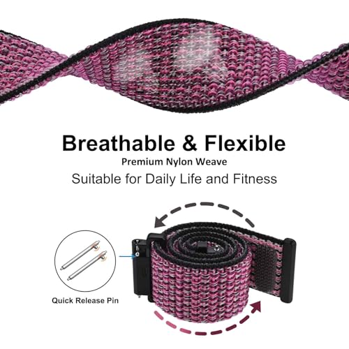 Image of WOCCI Adjustable Nylon Sport Watch Bands with Hook and Loop Fastener, Quick Release Watch Straps for Men and Women, Band Width 18mm 20mm 22mm