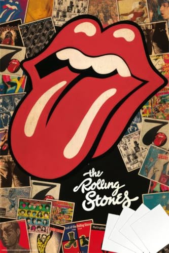 The Rolling Stones - Music Poster (Comic Style Album Cover Collage & Tongue) (Size: 24' x 36')...