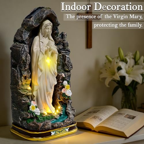 Estatua Virgen María Católica de 18 pulgadas para decoración miniatura 5