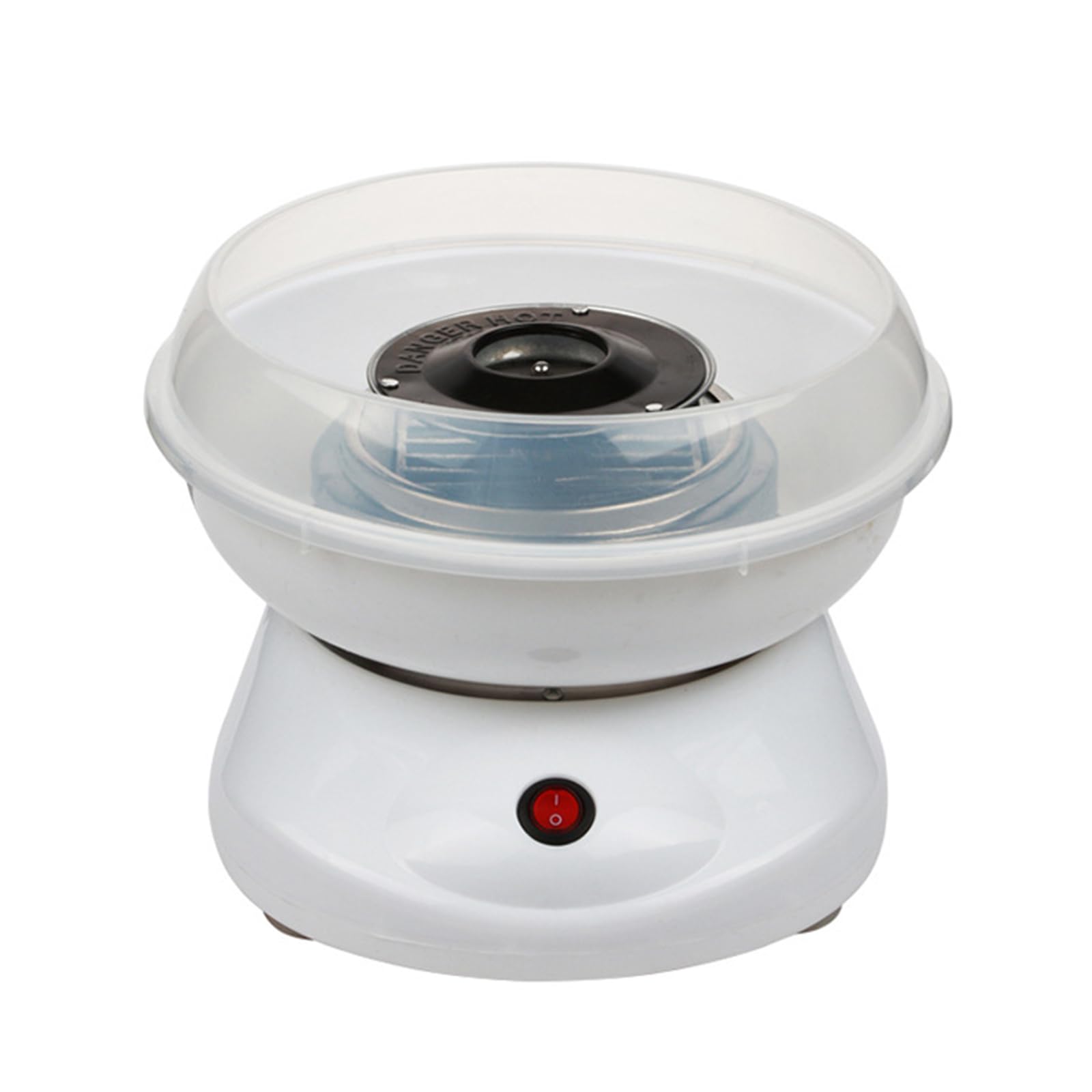 Macchina per Zucchero Filato Fatta in casa, Macchina elettrica Automatica per Zucchero Filato con Cucchiaio, spiedini di bambù, Kit per creatore di Zucchero in Cotone (White)