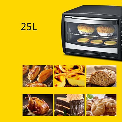 25L zwarte huishoudelijke mini-oven Instelbare temperatuur 0-240 ° C en 60 minuten timing 6 bakmodi Dubbele glazen deur met vork Oven lichtfunctie 1500 W Goederencode: LXJ-83 - Afbeelding 6