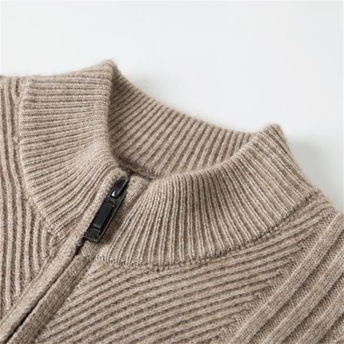 Men Half High-Collar Zip Knit Warm Sweater Men's Stretchable Sweater Knit Cardigan Sweater2