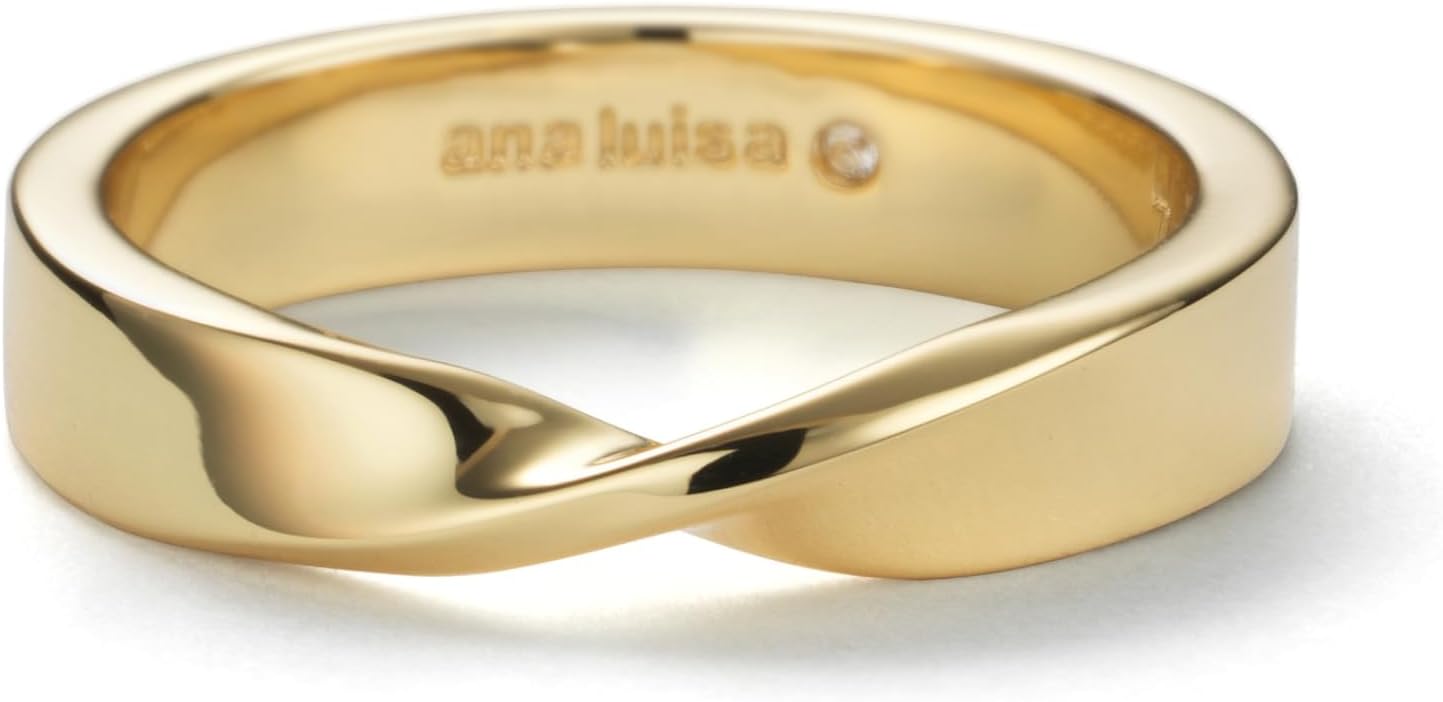 Ana Luisa Gold Rings for Women - 14K Gold Plated Rings for Women Non Tarnish - Trendy Stacking Ring for Everyday Wear - Twisted, Heart, Eternity Ring Double Styles - Hypoallergenic & Water-Resistant Jewelry