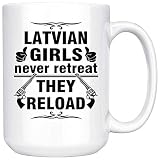 NA Tasse à café lettone Blanc - Bons Cadeaux pour Les Filles - Tasse à café Unique - décor décalcomanie Souvenirs Souvenirs Grand Cadeau Tasse Tasse à café drôle + boîte-Cadeau Gratuite