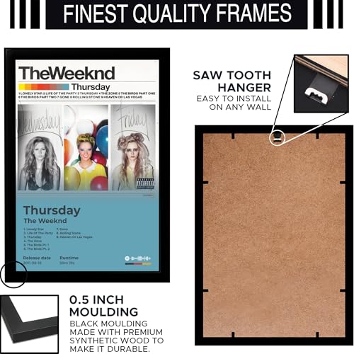 Image of BLINKART The Weekend - Thrusday Wall Photo Frames | Wall Art for Bedroom, Living Room, Studio or Office | Album Cover Print with Spotify Song Link QR Code | Gift for Fans - 8x12 In