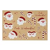 Oblique Unique® Weihnachtsmann Aufkleber Frohe Weihnachten Sticker mit rotem Glitzer Weihnachtsdekoration Scrapbooking Basteln