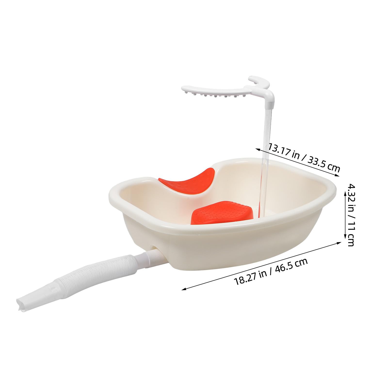 Lavatesta Portatile a Circolazione D'acqua, Struttura Reclinabile U | Bacinella Shampoo Bianca in Plastica, Pulizia Semplice e Drenaggio Rapido, per Saloni e Strutture Assistenziali