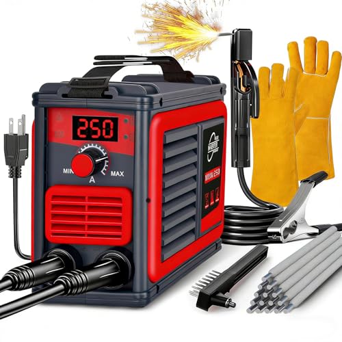 Welding Machine, Upgraded MMA-250A 110V Welder Machine,Portable Stick Welder IGBT Digital Display LCD,Home DIY Arc Welder,Hot Start Arc Force Anti-stick Mini Welder