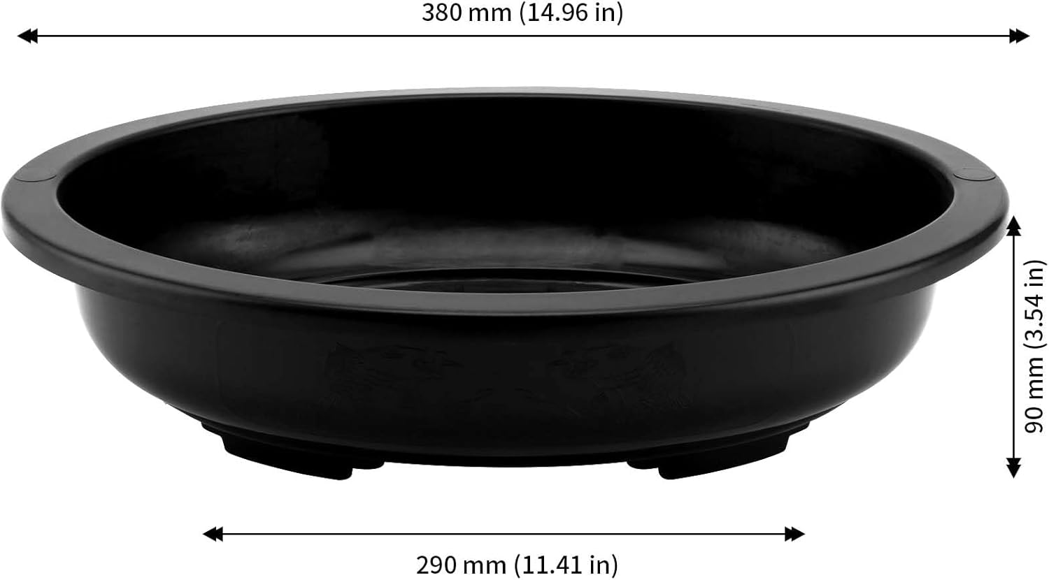 JAPCHET 12 PCS Oval Bonsai Training Pots, Plastic Pots with Drainage Holes Oval Nursery Pot for Home, Garden and Hotel, 15 x 11.4 x 3.5 in, Black