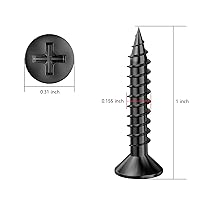 Vista 2 de (300 piezas) #8x1 Tornillo de madera negro rápido metal autorroscante cabeza plana