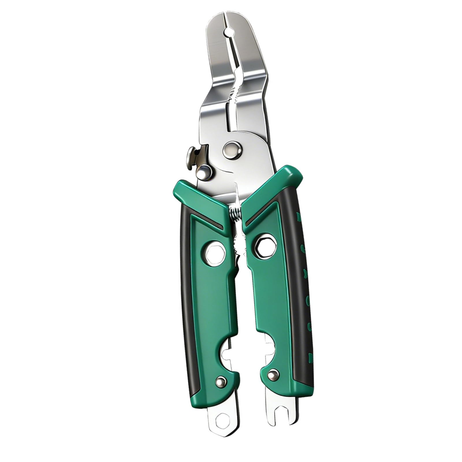 Geavonyg Green Multifunctional Wire Stripper Decrustation Pliers Crimper Cable Stripper Cutter Multifunctional Ergonomic Insulated Crimping