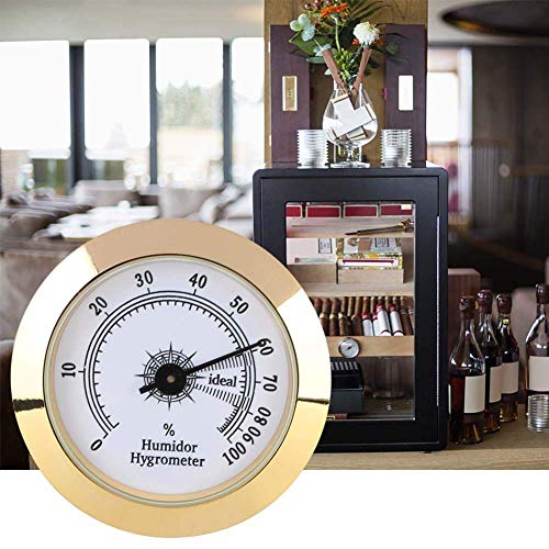 FUNEW Cigar Hygrometer,Round Analog Hygrometer for Cigar Humidor,Cigar