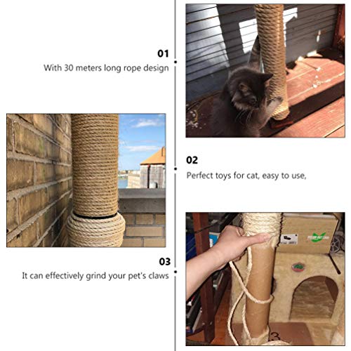 Balacoo Garras de Moer Garras de Gato 30M Corda de Cânhamo de Sisal para Gatos e Gatos
