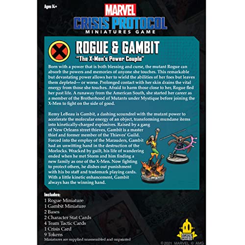 Marvel Crisis Protocol Gambit and Rogue extension jeu de figurines d'affrontement tactique
