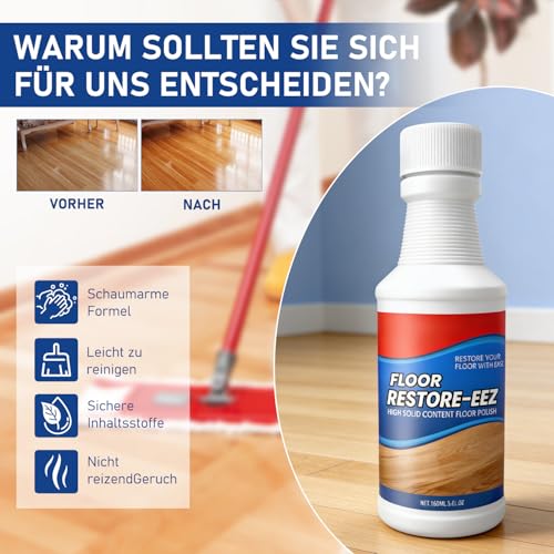 2 Stück 150ml Parkett Renovierer Kratzer, Floor Restorer, Boden Erneuerungsmittel, Schnelltrocknender Bodenschutz, Geeignet für Holzböden, Verbundböden, PVC-Böden, Wohnzimmer, Küche Möbel