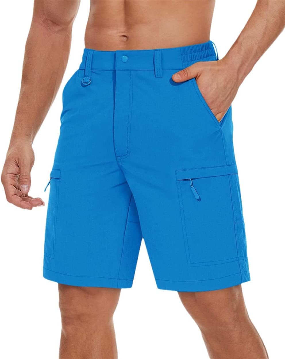 Summer Quick Dry Cargo Shorts for Men Hiking Fishing Shorts Camping Travel Safari Multi-Pockets