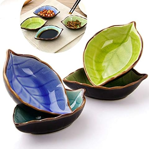 Aysekone Set of 4 Leaf Shape Dishes Cover