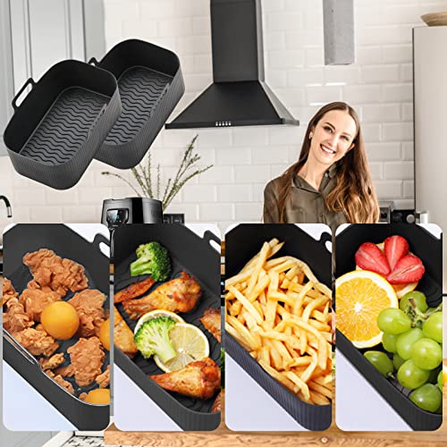 Silikonfoder för Ninja Dubbel Luftfritös - 2× Svart Airfryer Tillbehör