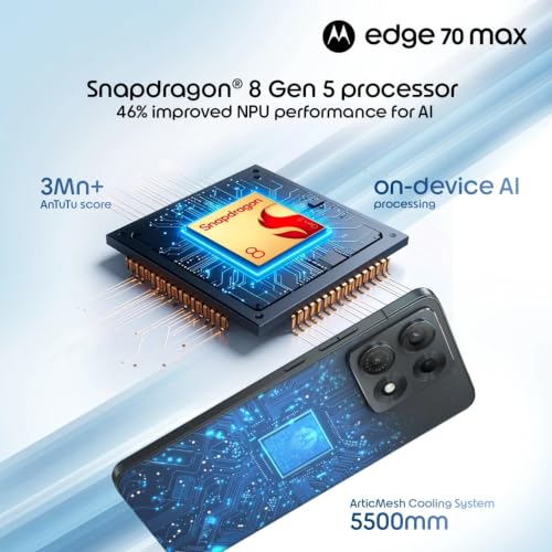 Image of Motorola Edge 70 Max 5G, Pantone Dark Shadow, 12GB RAM, 256GB Storage