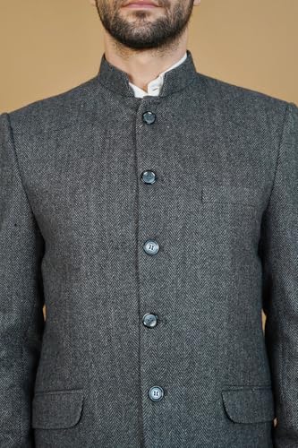 Image of WINTAGE Mens Tweed Wool Bandhgala