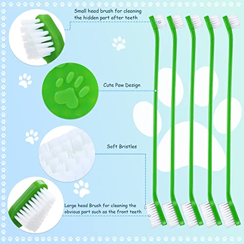 Image of Honeydak Dog Toothbrush Bulk Dual Headed Dental Brushes Dogs Tooth Brushing Kit Long Handle Pet Tooth Brush for Puppy Large Small Cats and Most Pets Teeth Cleaning Dental Supplies(70 Pcs,Green)