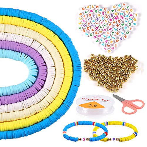 Perlen zum Auffädeln Kinder, 2360 Stück DIY Perlen Schmuck Basteln Set Armbandherstellungsset Handwerk Geschenk für Mädchen Kinder Schnurset Armbänder Halsketten Kunsthandwerks Cover