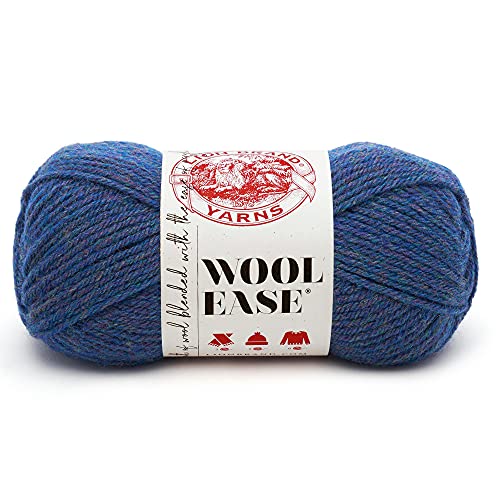 Image of Lion Brand Yarn Wool-Ease Yarn, Worsted-Weight Yarn for Knitting and Crocheting, 1 Pack, Blue Mist