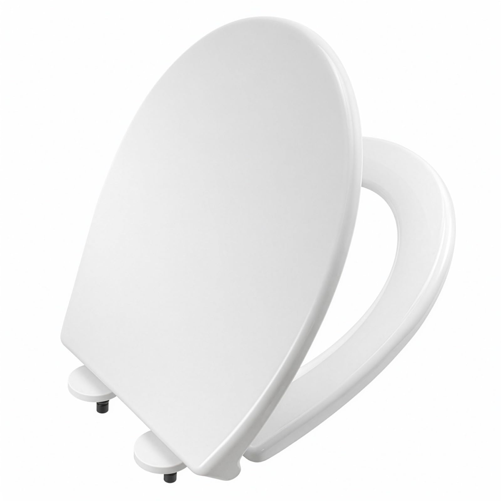 CROWNSHOP Family Toilet Seat Soft Adjustable Soft Close Toilet Seat Potty Training with 360 Degree Adjustable Hinges for Toddlers Adults (White L (Not Suitable for Young Children))