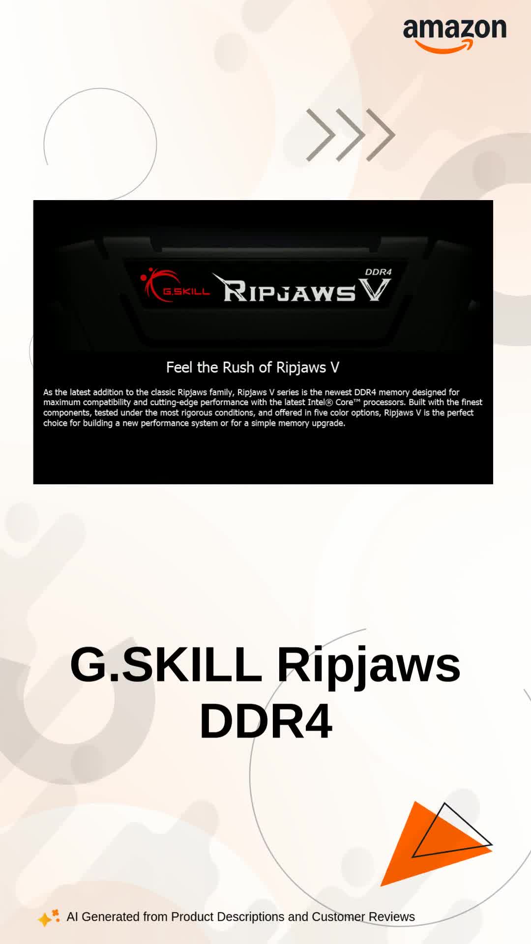 G.Skill Ripjaws V 16GB DDR4-3200MHz Desktop Memory RAM