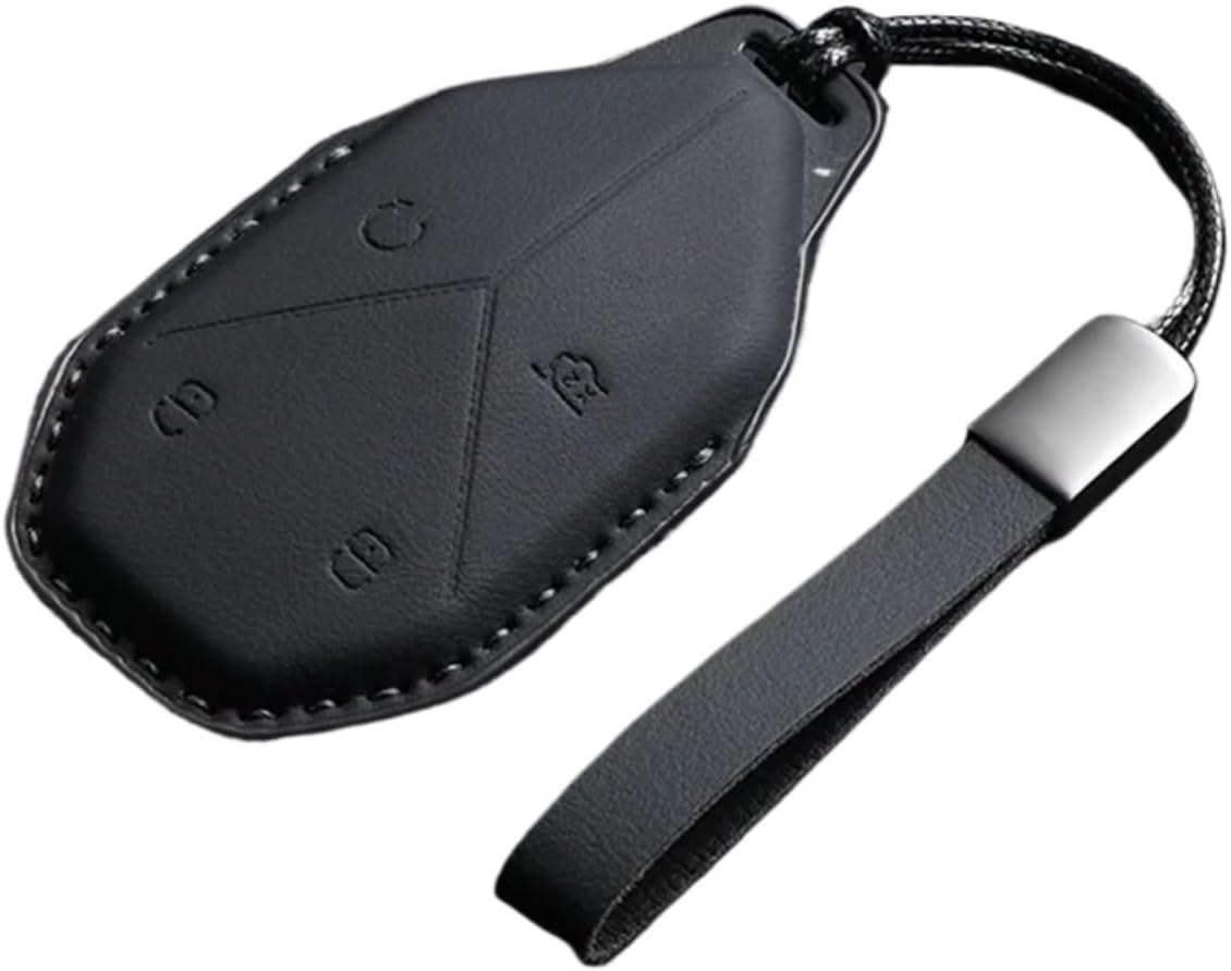 Leather Car Key Case Shell Compatible for BYD Formula Leopard 5 FangChengBao 23-24 Remote Cover Keychain Protector Accessories(A-2)