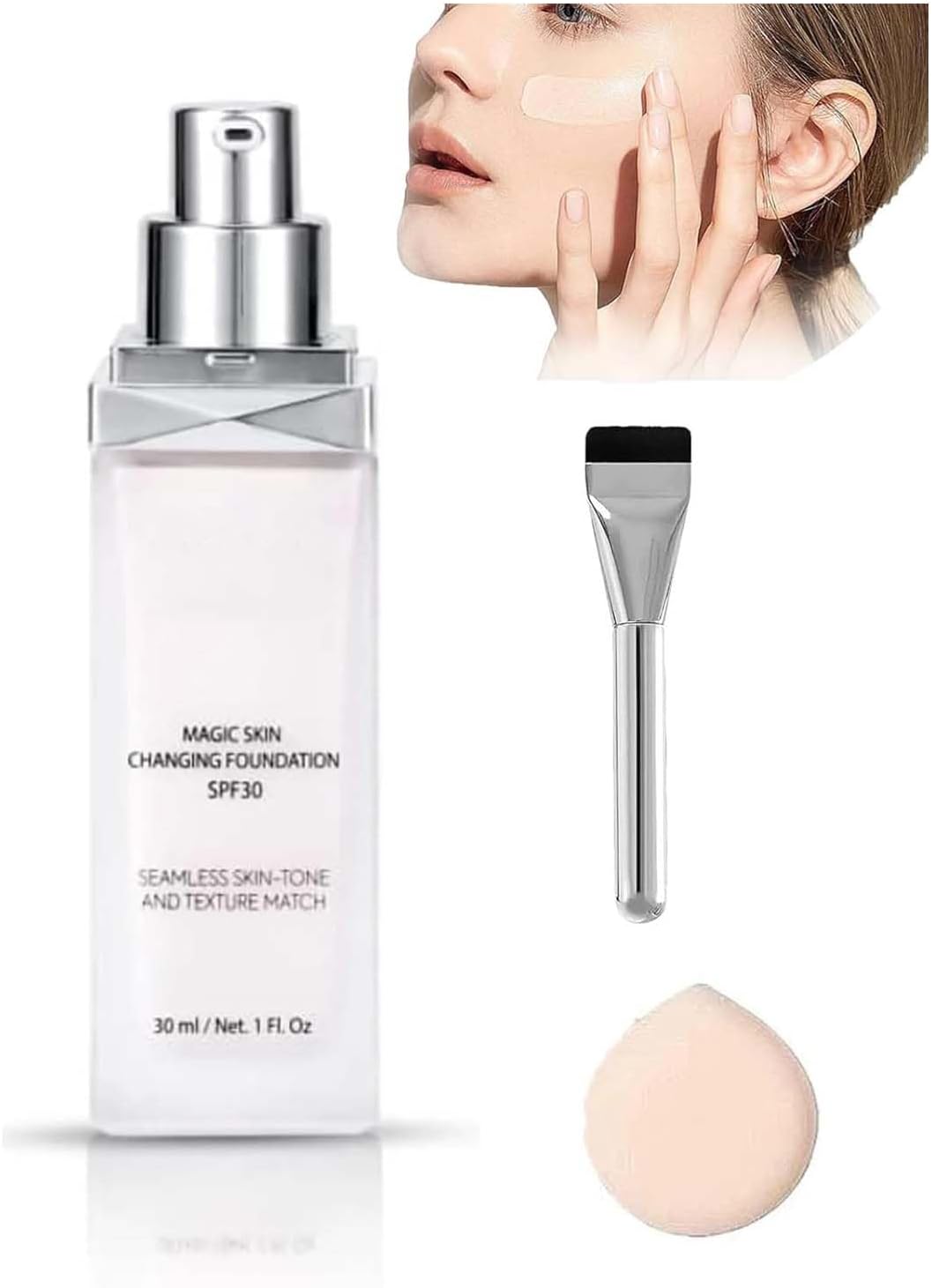 Vima Changing Foundation,Vima Cosmetics,Vima Color Changing Foundation For Older Women,Vima Magic Skin Changing Foundation,Foundation Color Changing Makeup,Makeup Vima Changing Foundation (1PC, 30ML)