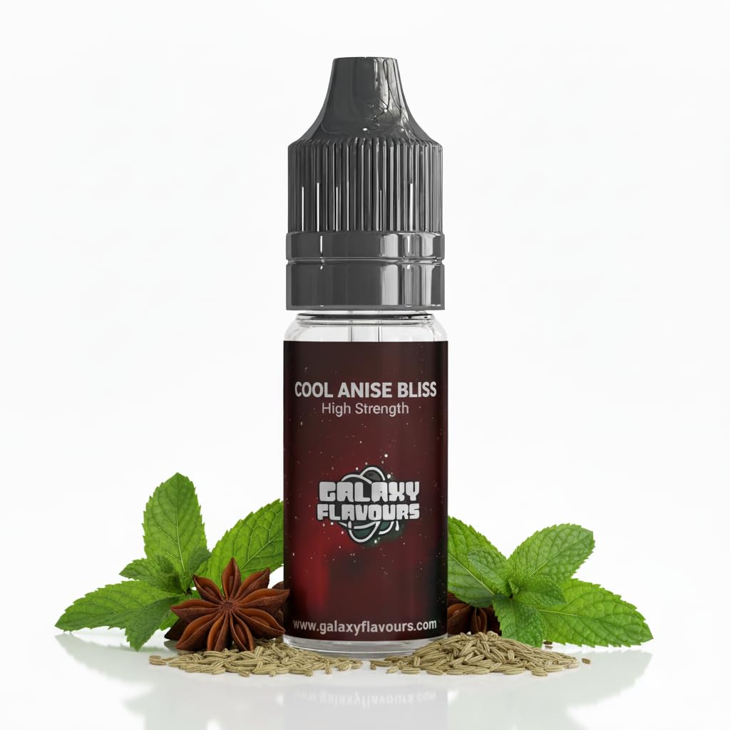 Cool Anise Bliss Food Flavouring Drops 10ml - Premium Rich Herbal Extract for Professional Baking & Luxury Anise Beverages - High Strength Food Grade Concentrate by GALAXY FOOD FLAVOURS